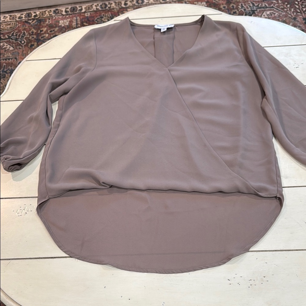 Never Worn Veronica M Brown Asymmetrical 3/4 Sleeve Blouse